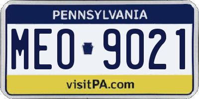 PA license plate MEO9021
