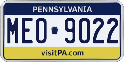 PA license plate MEO9022