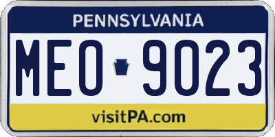 PA license plate MEO9023