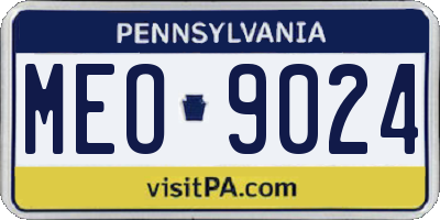 PA license plate MEO9024
