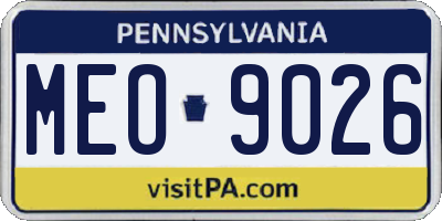 PA license plate MEO9026