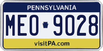 PA license plate MEO9028