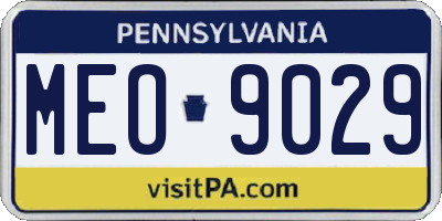PA license plate MEO9029