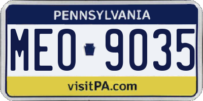 PA license plate MEO9035
