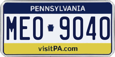 PA license plate MEO9040