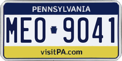 PA license plate MEO9041