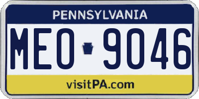 PA license plate MEO9046