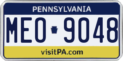 PA license plate MEO9048
