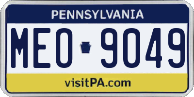 PA license plate MEO9049