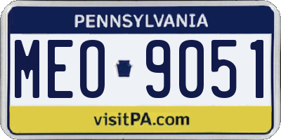 PA license plate MEO9051