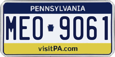 PA license plate MEO9061