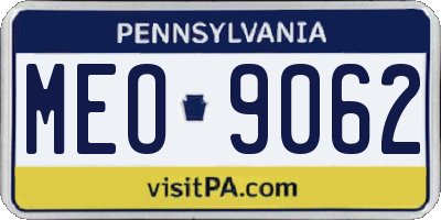 PA license plate MEO9062