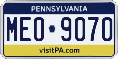PA license plate MEO9070
