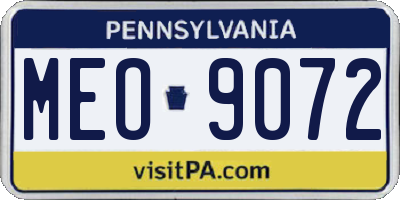 PA license plate MEO9072