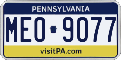 PA license plate MEO9077