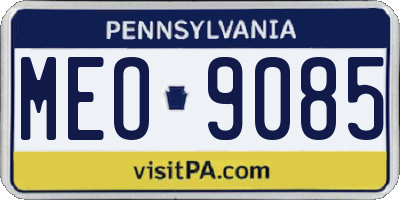 PA license plate MEO9085