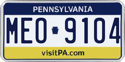 PA license plate MEO9104