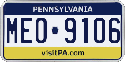 PA license plate MEO9106