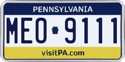 PA license plate MEO9111