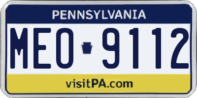 PA license plate MEO9112