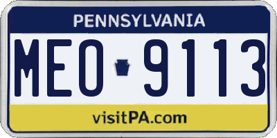 PA license plate MEO9113