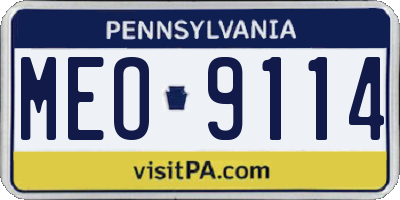PA license plate MEO9114