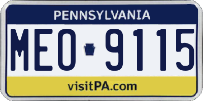 PA license plate MEO9115