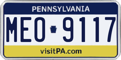 PA license plate MEO9117