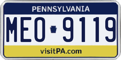 PA license plate MEO9119