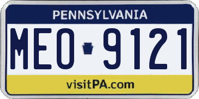 PA license plate MEO9121