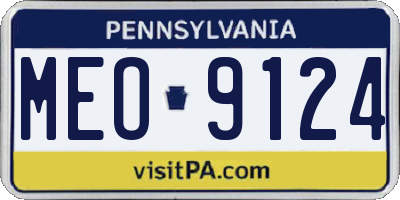 PA license plate MEO9124