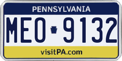 PA license plate MEO9132