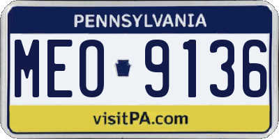 PA license plate MEO9136