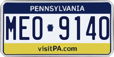 PA license plate MEO9140