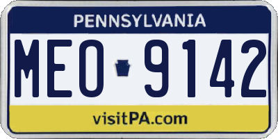 PA license plate MEO9142