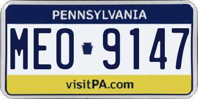 PA license plate MEO9147