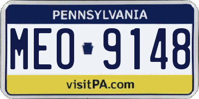 PA license plate MEO9148