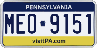 PA license plate MEO9151