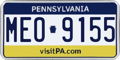 PA license plate MEO9155