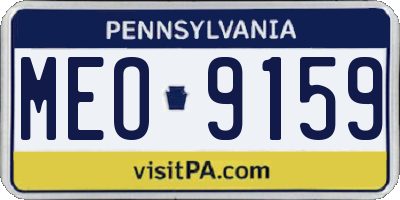 PA license plate MEO9159