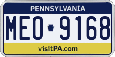 PA license plate MEO9168