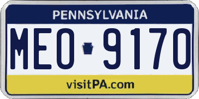 PA license plate MEO9170