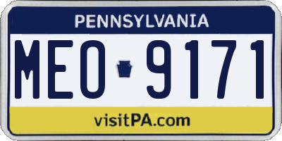 PA license plate MEO9171