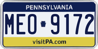 PA license plate MEO9172