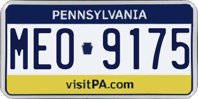 PA license plate MEO9175