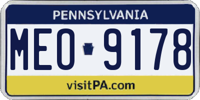 PA license plate MEO9178