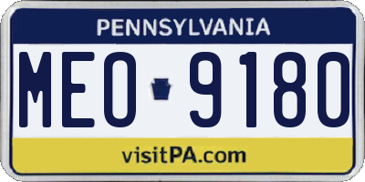 PA license plate MEO9180