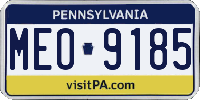 PA license plate MEO9185