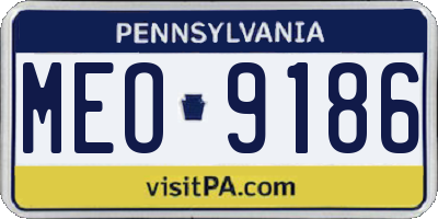 PA license plate MEO9186