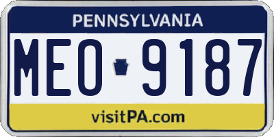 PA license plate MEO9187